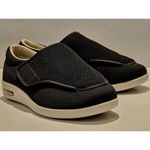 Youyun Unisex Diabetic Walking Shoes Grip Strap Black Women’s 10.5 / Men’s 10